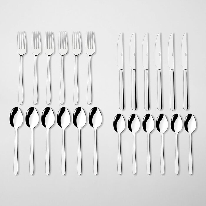 Нержавіюча столова приборів 24 шт. для 6 осіб: елегантний набір для щоденного використання та особливих випадків, стійкий до корозії