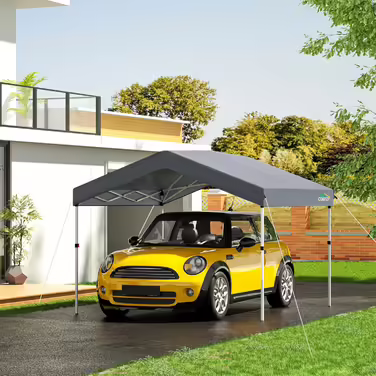 COBIZI Pavilion - Folding Pavilion - Waterproof, Stable, 275 cm Party Tent, UV Protection 50+, Folding Pavilion with Waffle Pattern for Camping, Beach, Family Gatherings (White) (Gray, 3x3m with 1 Side Walls)