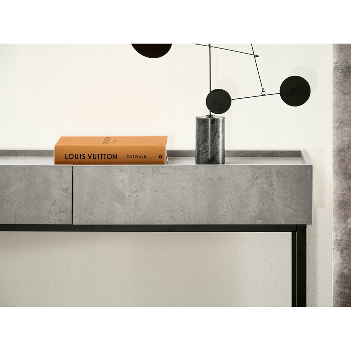 Консольний столик Mebel-Partner бетон, чорний матовий, 117 x 85 x 27 см