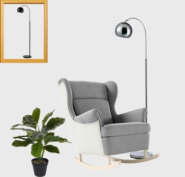 Підлогова лампа Krislamp Aura E27 40 Вт, срібляста