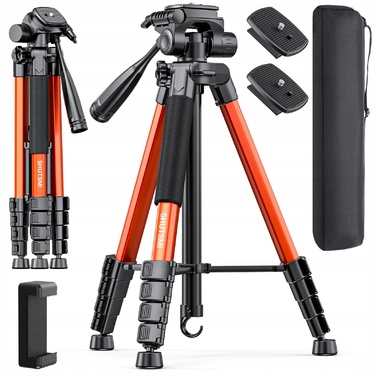 Штатив SHUTSMI 184 см з тримачем для телефону та сумкою, помаранчевий