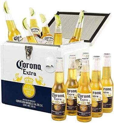 Алюмінієва ретро-холодильник Corona на 12 банок (12 л) з ручками та відкривачкою для пляшок