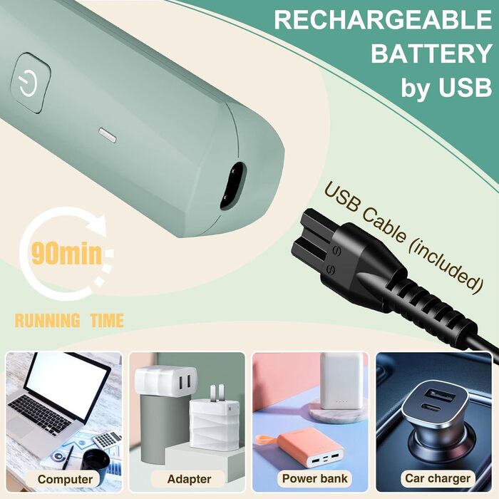 Електричний триммер для бікіні та тіла: для жінок та чоловіків, з керамічними лезами Dunkelgrün