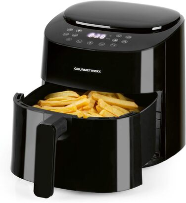 Gourmetmaxx Air Fryer - 4.5L Digital Air Fryer with Timer & Touchscreen - 9 Functions, 8 Programs, Energy-Saving, Black Mini Oven