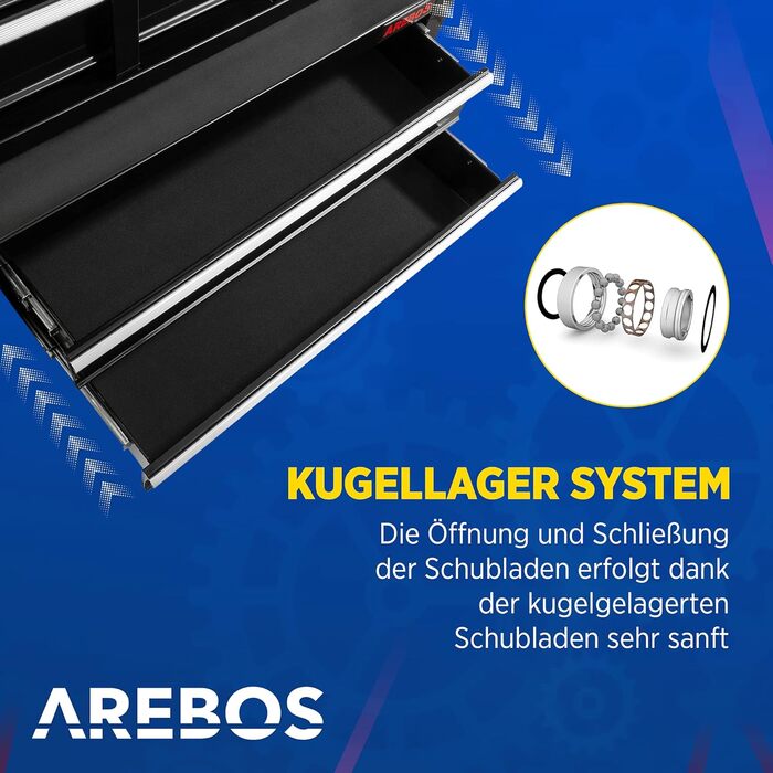 Arebos 5-Drawer Tool Trolley
