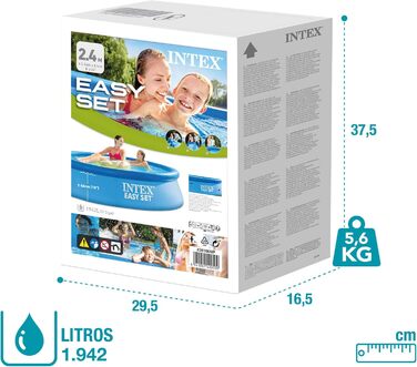 Intex 1942 L Inflatable Pool (244 x 61 cm)
