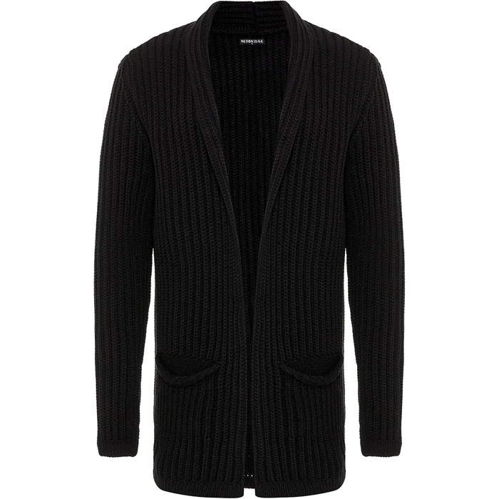 Чоловічий кардиган Redbridge, довгий крій, чорний колір