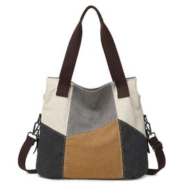 Жіноча сумка-шопер Canvas Retro Hobo великої місткості, сіра повсякденна сумка через плече для навчання та міста