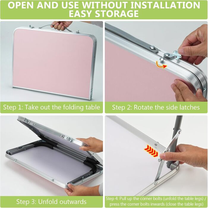 Складаний столик для дому та відпочинку - білий, Klappbarer Esstisch