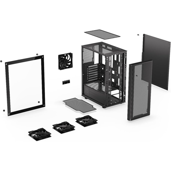 Корпус для ПК Endorfy Ventum 200 ARGB, ATX, з 4 вентиляторами 120 мм ARGB, скло, Mesh-фасад, широка сумісність з охолодженням
