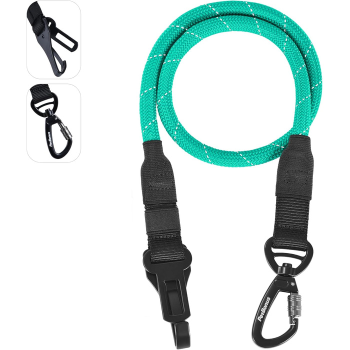 Автомобільний повідок для собак PetBonus: безпечний поводок-смик для собак малого, середнього та великого розміру (Турквіс)