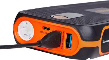 Osram BATTERYstart 400: Літієвий пусковий пристрій 2000A 12V з Powerbank, для бензинових та дизельних двигунів до 8L/4L, 16800mAh