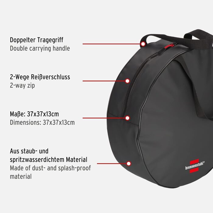 Brennenstuhl Extension Cable Transport and Storage Bag (Cable bag with double carry handle, dust and splash-proof, washable, ideal for campsites and construction sites)