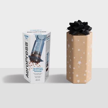 Прозора кавоварка AeroPress Clear Blue 3-в-1: френч-прес, пуровер та еспресо, портативна міні-кавомашина для подорожей і кемпінгу, без гіркоти, синя