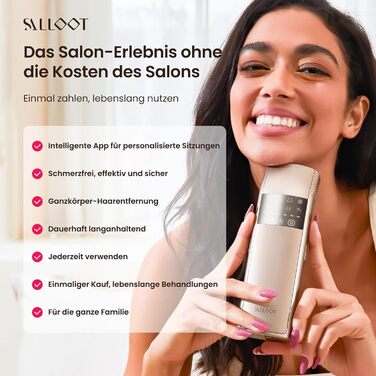 Пристрій для епіляції IPL з потрійним імпульсом, 12 см², охолодження сапфіровим льодом, лазерна епіляція для жінок та чоловіків, 3°C для безболісної та довготривалої епіляції вдома для обличчя, бікіні, інтимної зони (Champagne Gold)