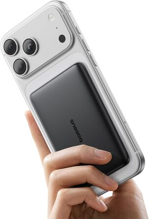 Power Bank Baseus Picogo AM41: Тонкий Magsafe Powerbank, PD 20W, 5000mAh, USB-C, для iPhone 17/16/15/14/13/12 (Чорний)