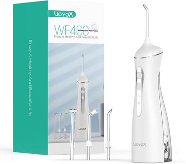 Електрична іригатор VOYOR-HEALTH Munddusche WF400: 3 режими, 4 насадки, водонепроникний, для догляду за зубами та яснами