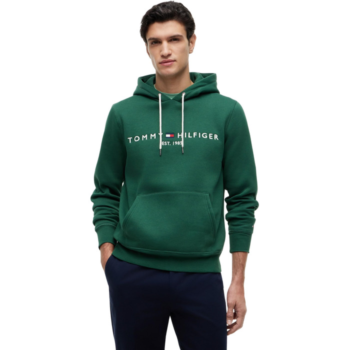 Чоловічий худі Tommy Hilfiger з капюшоном та логотипом, колір Green Street Green, розмір M