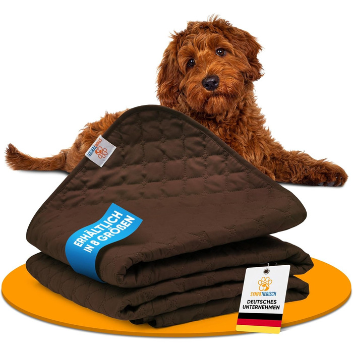 Водонепроникний коврик для собак SympaTierisch: захист дивану та ліжка, 150 x 130 см, коричневий