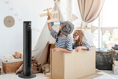 Колонний вентилятор EBERG AIRO85 XXL: безшумний підлоговий обдув з LED-дисплеєм та пультом керування