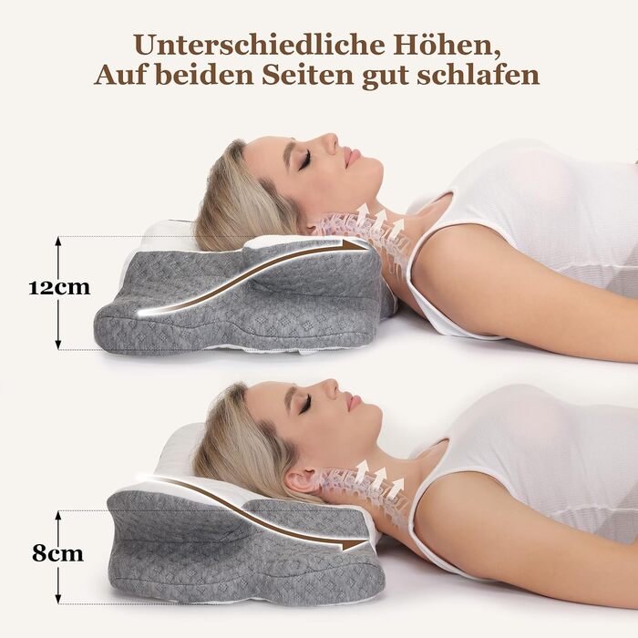 Ортопедична подушка для шиї та плечей з ефектом пам'яті (Memory Foam) — Ергономічна анатомічна подушка для сну, що знімає напругу