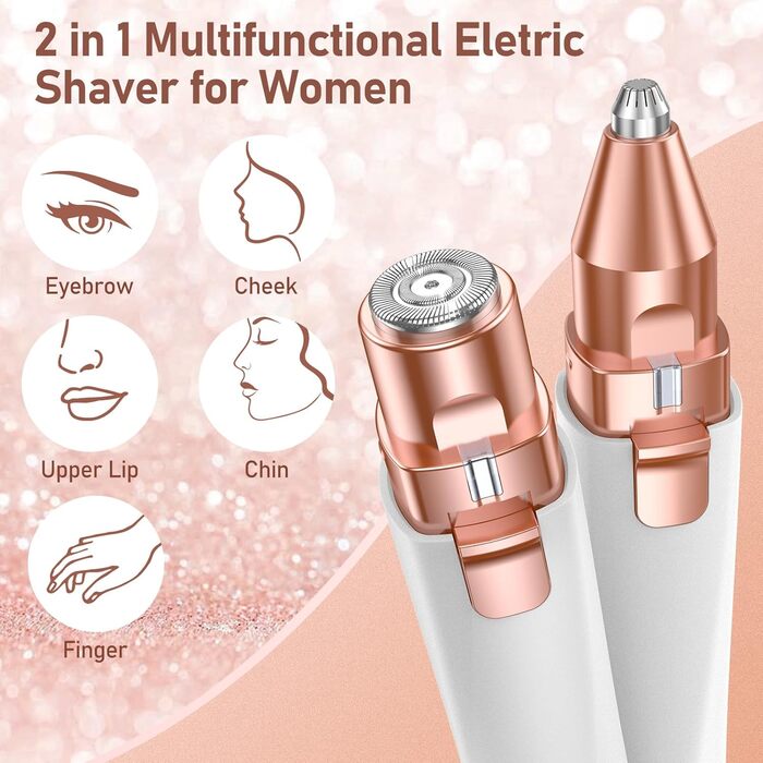 Електричний прилад для видалення волосся: 2-в-1 для обличчя та брів, Vinmall для жінок