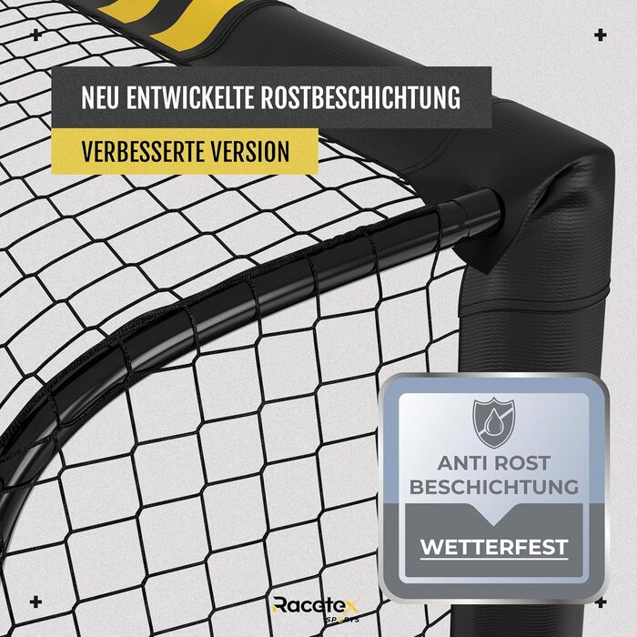 Ворота для футболу Racetex для саду - дитячі та дорослі, з антикорозійним покриттям, 240x160 см, з анкерами