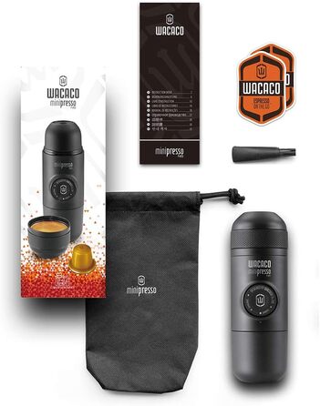 WACACO Minipresso NS, Portable Espresso Machine, Compatible with *Nespresso®* Capsules (Original capsules from NS and compatible products), Travel Coffee Machine, Manually Operated, perfect for hiking