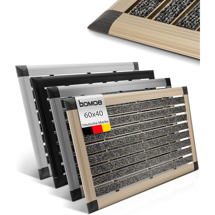 Aluminum Outdoor Doormat - 50x80 cm, Non-Slip, Rust-Proof - Bomoe AluGant Entrance Mat