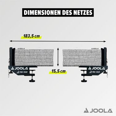 JOOLA Pro Tour Single Table Tennis Net - Black, 152cm - Unisex Adult Table Tennis Set