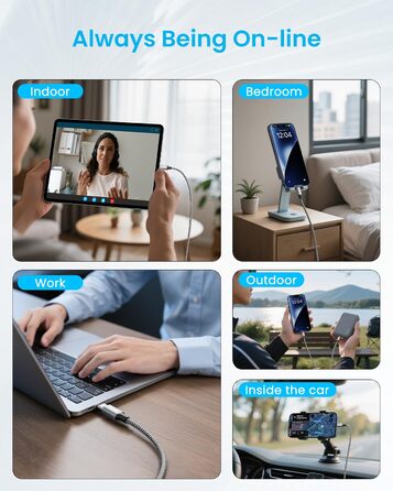 Кабель USB-C на USB-C 240W, 5A, 1.5м, білий: для iPhone, Samsung Galaxy