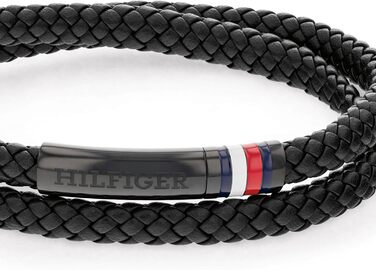 Браслет чоловічий Tommy Hilfiger з плетені шкіри подвійний – коричневий, чорний або синій