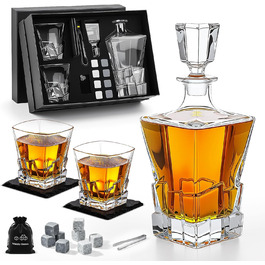 Набір віскі: декантик 800 мл, 2 келихи, 8 каменів, набір віскі та келихів