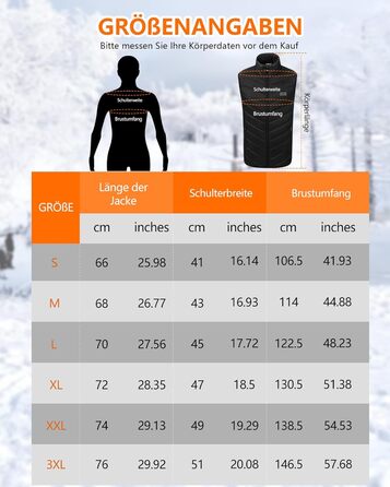 Гріюча жилетка для чоловіків та жінок з акумулятором 10000mAh, 5 зон обігріву, 3 режими температури, подвійне керування, чорна, для зимових активностей