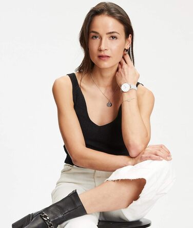 Жіночий годинник Tamaris з шкіряним ремінцем рожевого золота / сірий ремінець