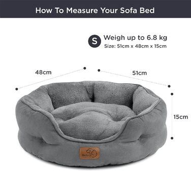 Ліжко для котів BEDSURE - зручне та миюче ліжечко для котів та маленьких собак, 51x48x15 см, сірий колір