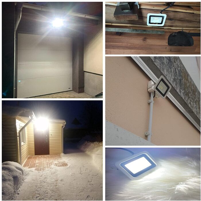 MIWATT LED Floodlights Outdoor 2 Pack, 50W LED Floodlight, Super Bright 4000LM Outdoor Floodlight 6000K Cool White IP68 Waterproof Outdoor Light, Outdoor Lamp for Backyard, Driveway, Doors, Garage, Hallway, Garden