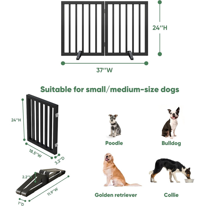 Сітка для собак, бамбук, перегородка для кімнат, перегородка для собак, ворітка для собак, сітка для собак з металевими ніжками, 3 панелі (білий)