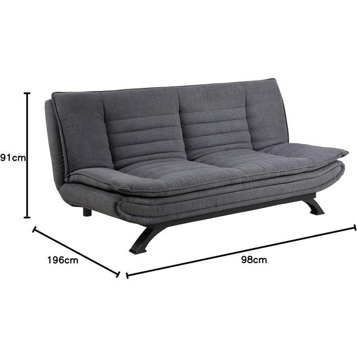 AC Design Jasper Bettcouch Dunkelgrau/Schwarz