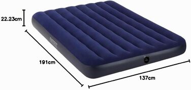 Надувний матрац Luftbett Downy Blue Full, 137 x 191 x 22 см, синій