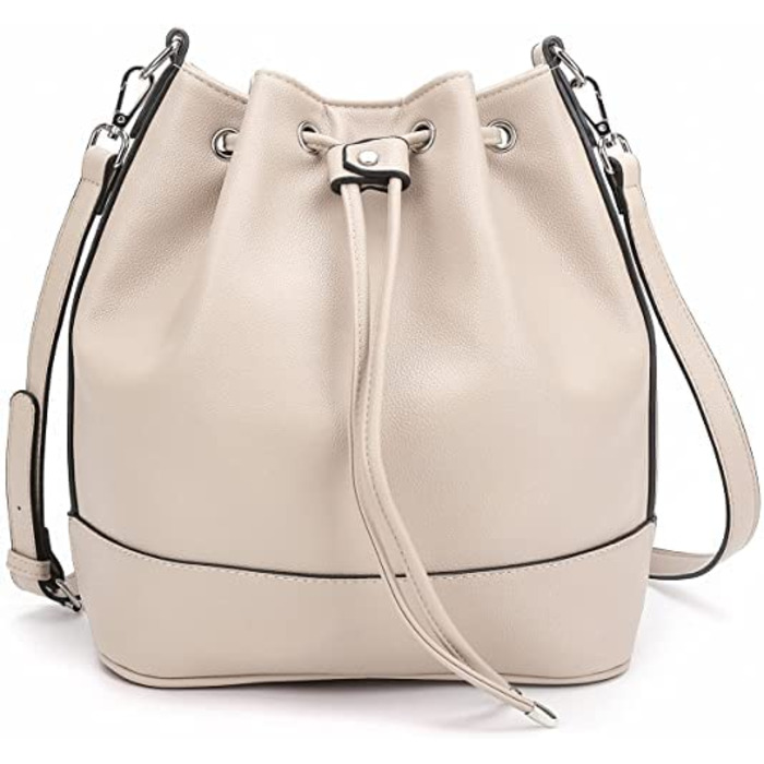 Сумка жіноча AFKOMST бежева: легка сумка на плече, велика м'яка сумка-шопер з двома ремінцями