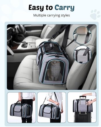 Розширювана переносна сумка для котів/собак, складана переноска для котів/собак, 47x29x29 см, переноска для котів, переноска для тварин - до 5,5 кг