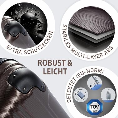 Набір валіз FERGÉ 3 шт. з твердим корпусом QUÉBEC - валіза-тележка (ручна поклажа, L, XL) з ABS пластику