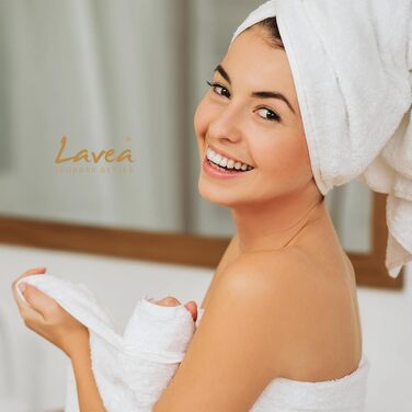 Набір банних рушників Lavea Elena (4 шт.), 100% бавовна, м'яка махрова тканина, темно-синій колір, 70x140 см