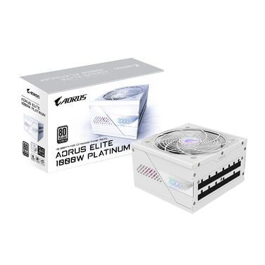 Блок живлення GIGABYTE AORUS Elite P1000W Ice 1000W, PCIe 5.0, 80 Plus Platinum, повністю модульний, ATX 3.0
