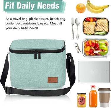 Зручна термосумка-ланчбокс для їжі: компактна, легка, водонепроникна, зелена