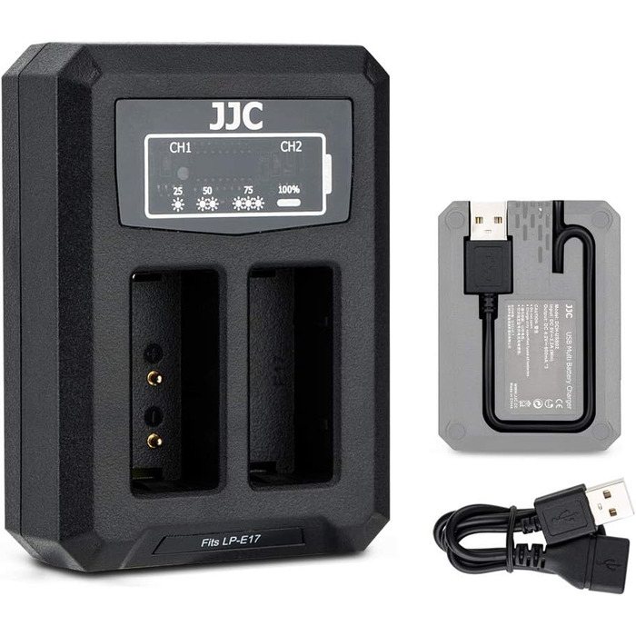 Зарядний пристрій LP-E17 USB Dual для Canon EOS R10, RP, M6, M6 Mark II, M5, M3, 77D, 850D, 800D, 760D, 750D, 250D, 200D II, 200D камери Canon