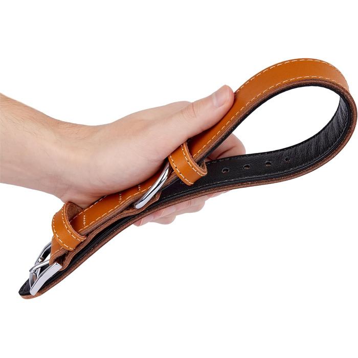 Нашийник для собак з м'якої шкіри, міцний та довговічний. Підходить для собак маленьких, середніх та великих порід. Розмір: 28-36 см (Гірчичний)