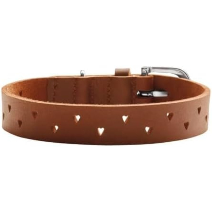 Нашийник для собак HUNTER Aalborg Soul, колір Cognac (коньячний), з сердечком, міцний, розмір 30