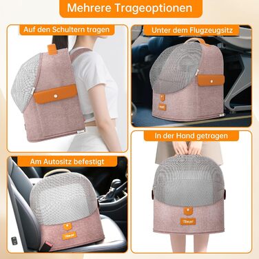 Розширюваний рюкзак для кота - рюкзак-переноска для тварин з дихаючим 4D-сіткою, для собак та котів до 12 кг (Рожевий)